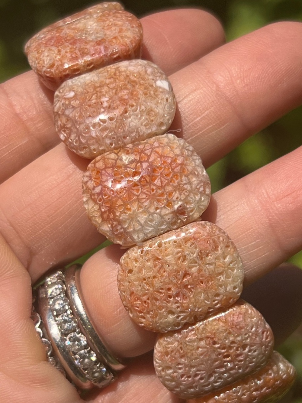 Coral (16) jade bangle | crystal